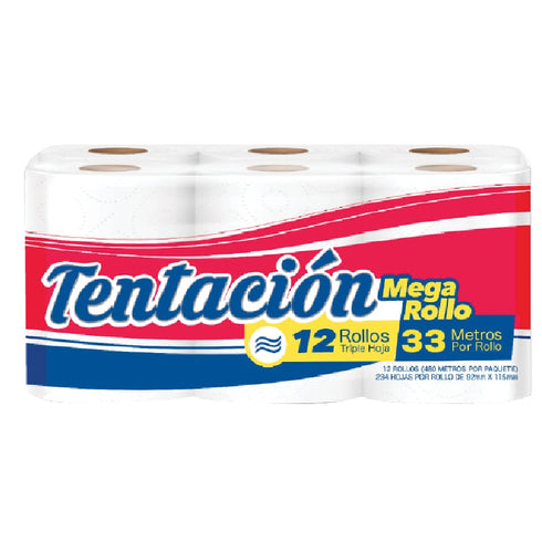 PAPEL HIGIENICO TENTACION 12U 33MTS